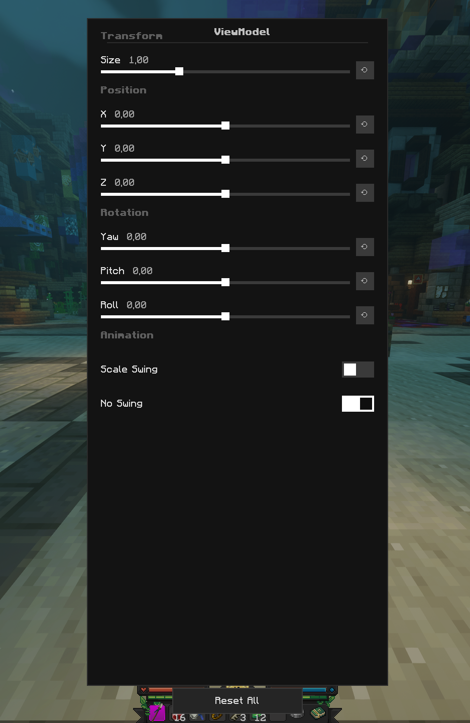 Small Viewmodel Mod View Model Customizer (Animations) — скачать мод на Майнкрафт