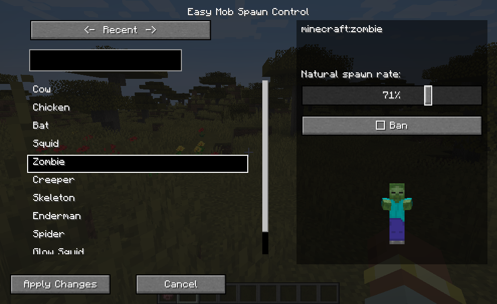 Easy Mob Spawn Control - spawn rate, mob cap, disable bad mobs ...